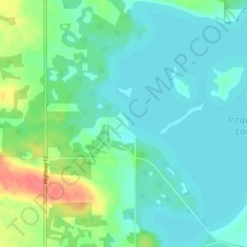 Mappa topografica Pelican Cove, altitudine, rilievo