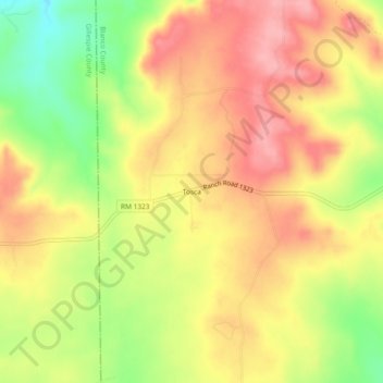 Mappa topografica Tosca, altitudine, rilievo