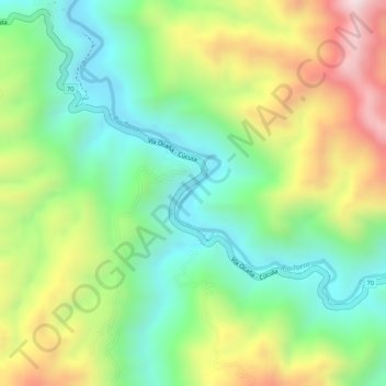 Mappa topografica Vega Grande, altitudine, rilievo