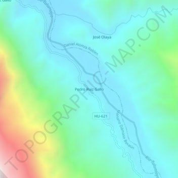 Mappa topografica Pedro Ruiz Gallo, altitudine, rilievo
