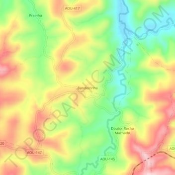 Mappa topografica Bandeirinha, altitudine, rilievo