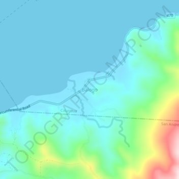 Mappa topografica Balogo, altitudine, rilievo