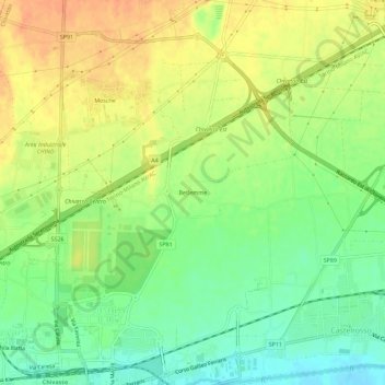 Mappa topografica Betlemme, altitudine, rilievo