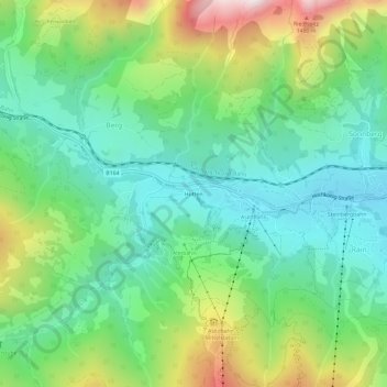 Mappa topografica Hütten, altitudine, rilievo