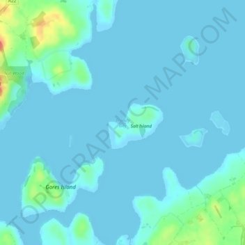 Mappa topografica Brandy Bay, altitudine, rilievo