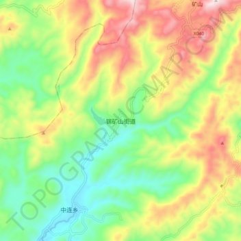 Mappa topografica 锡矿山街道, altitudine, rilievo