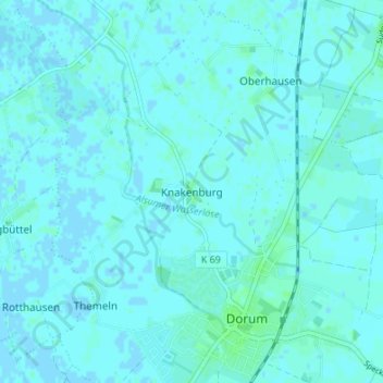 Mappa topografica Knakenburg, altitudine, rilievo