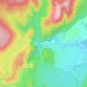 Mappa topografica Les Rebelles, altitudine, rilievo