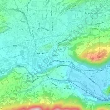 Mappa topografica Seméda, altitudine, rilievo