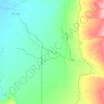 Mappa topografica Los Fuertes, altitudine, rilievo