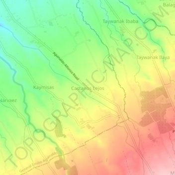 Mappa topografica Castanos Lejos, altitudine, rilievo