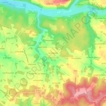 Mappa topografica Les Cabanes, altitudine, rilievo