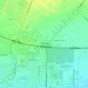 Mappa topografica Owl Mobile Manor, altitudine, rilievo