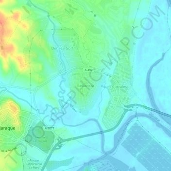Mappa topografica Bellavista, altitudine, rilievo