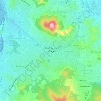 Mappa topografica Reynier, altitudine, rilievo