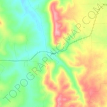 Mappa topografica Maple, altitudine, rilievo