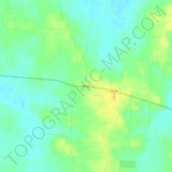 Mappa topografica Wheel, altitudine, rilievo