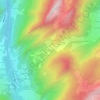 Mappa topografica Les Grands Prés, altitudine, rilievo