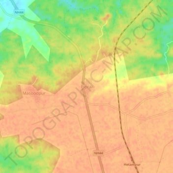 Mappa topografica Piprai, altitudine, rilievo