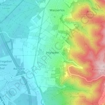 Mappa topografica Hörstein, altitudine, rilievo