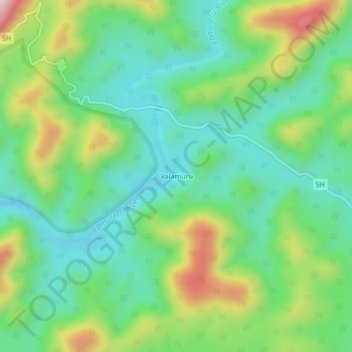Mappa topografica Valamuru, altitudine, rilievo