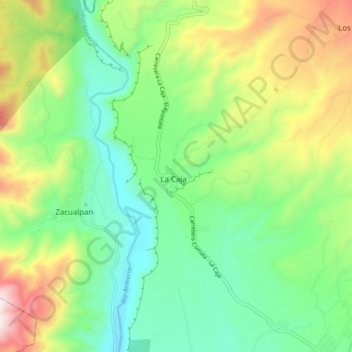 Mappa topografica La Caja, altitudine, rilievo