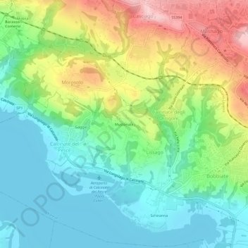 Mappa topografica Mustonate, altitudine, rilievo