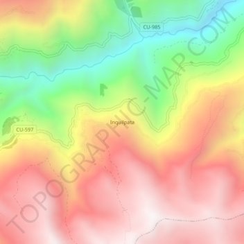 Mappa topografica Inquilpata, altitudine, rilievo
