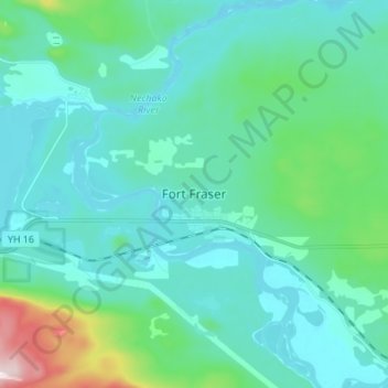 Mappa topografica Fort Fraser, altitudine, rilievo