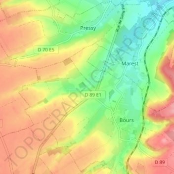 Mappa topografica Noyelles, altitudine, rilievo