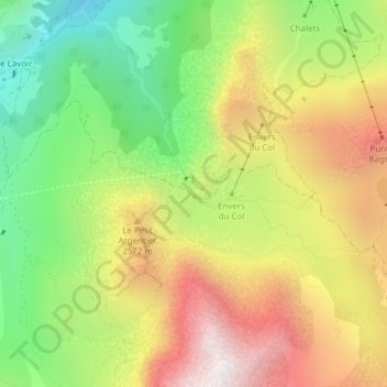 Mappa topografica Pas du Roc, altitudine, rilievo
