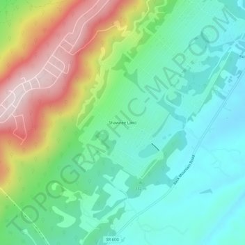 Mappa topografica Shawnee Land, altitudine, rilievo