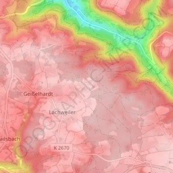 Mappa topografica Hegenhäule, altitudine, rilievo