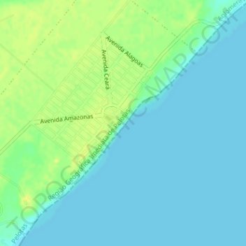 Mappa topografica Balneário dos Prazeres, altitudine, rilievo