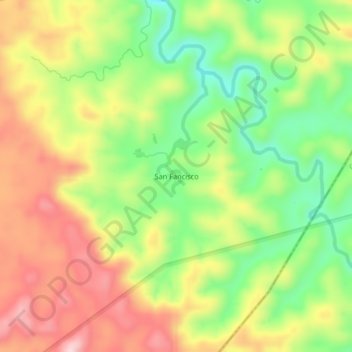 Mappa topografica San Fancisco, altitudine, rilievo