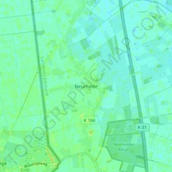 Mappa topografica Neurhede, altitudine, rilievo