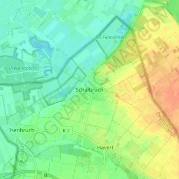 Mappa topografica Schalbruch, altitudine, rilievo