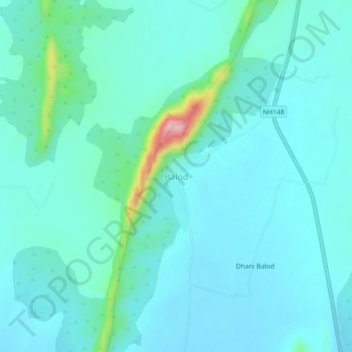 Mappa topografica Balod, altitudine, rilievo