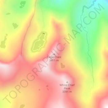 Mappa topografica Eagle Crest, altitudine, rilievo