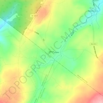 Mappa topografica Wood, altitudine, rilievo
