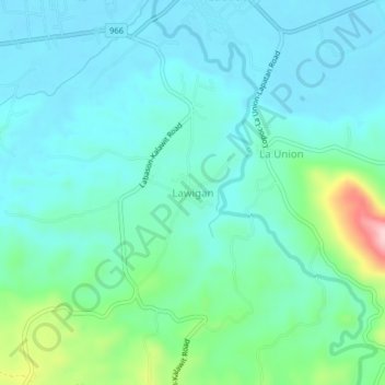 Mappa topografica Lawigan, altitudine, rilievo