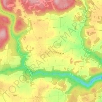 Mappa topografica Aichelau, altitudine, rilievo