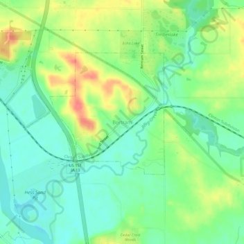 Mappa topografica Bertram, altitudine, rilievo