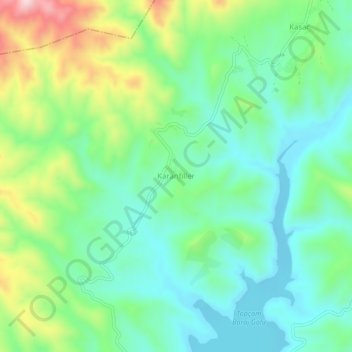 Mappa topografica Karanfiller, altitudine, rilievo