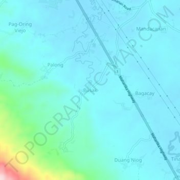 Mappa topografica Busak, altitudine, rilievo