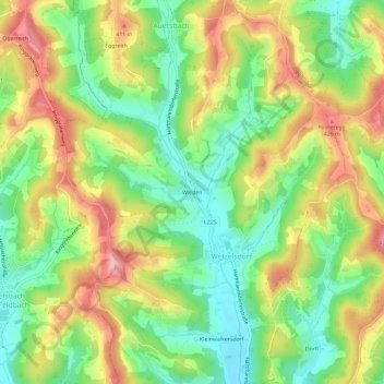 Mappa topografica Wieden, altitudine, rilievo