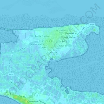 Mappa topografica Les Martineau, altitudine, rilievo