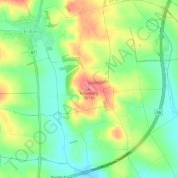 Mappa topografica Kogelberg, altitudine, rilievo