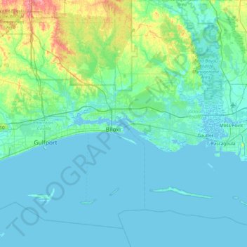 Mappa topografica Channel Island, altitudine, rilievo