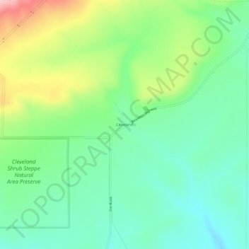 Mappa topografica Cleveland, altitudine, rilievo